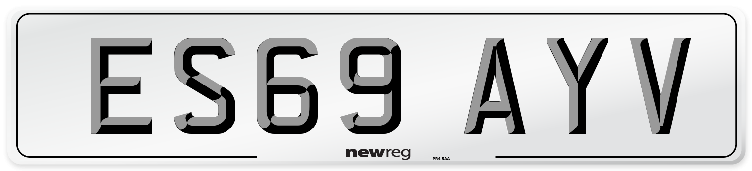 ES69 AYV Number Plate from New Reg